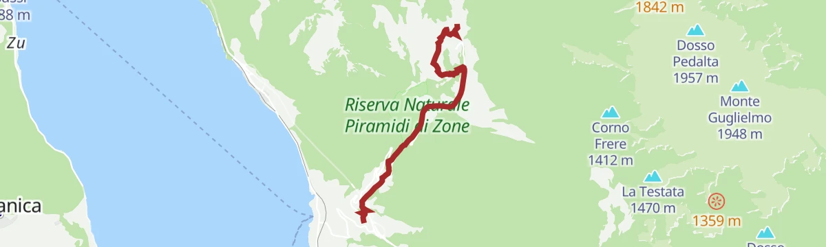 Route map: Ancient Valeriana Road - 4th section: Colpiano – Zone